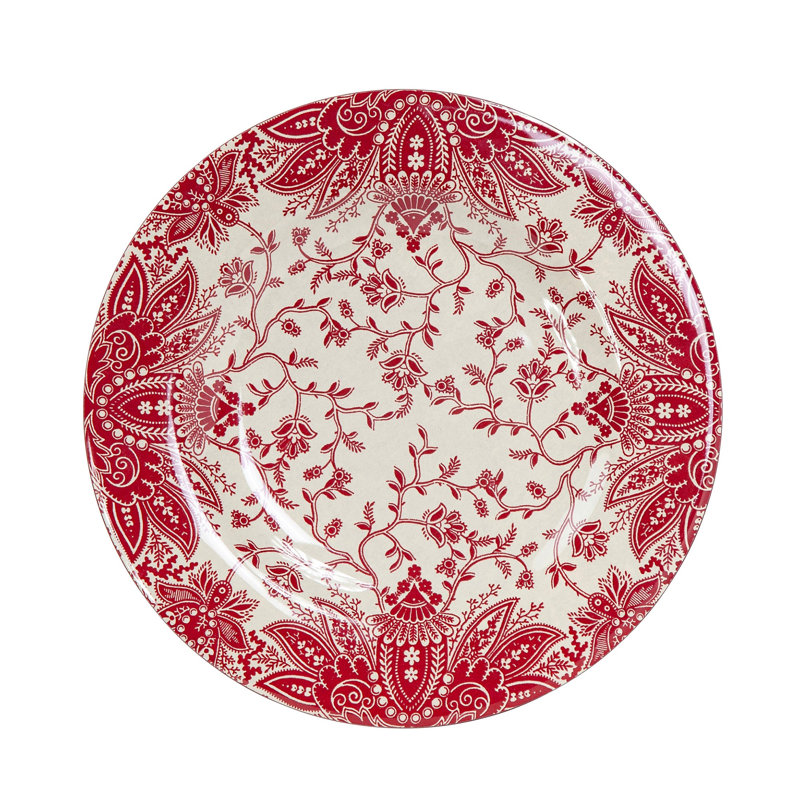 Assiettes à salade 4 pièces, Red Floral Vine