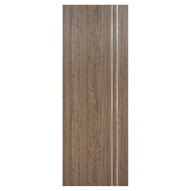 Dalle de porte intérieure stratifiée moderne HG-002VR seulement, Bois d'aloès foncé, 18 po x 80 po