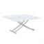 Modern Minimalist Multifunctional Lift Table With 0.8 Inch Thick MDF Desktop And Silver Metal Legs, Can Be Used As A Dressing Table, Coffee Table, Dining Table, And Office Table.