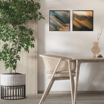 Black Metal Picture Frame - Set of 2 with Mat