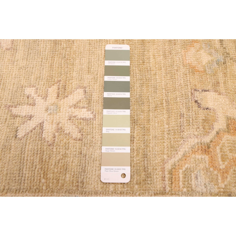 Tapis vert olive Peshawar Oushak 8 pi 1 po x 9 pi 10 po