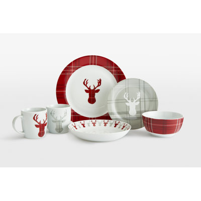  Highland Stag 30 Piece Dinnerware Set, Service for 6