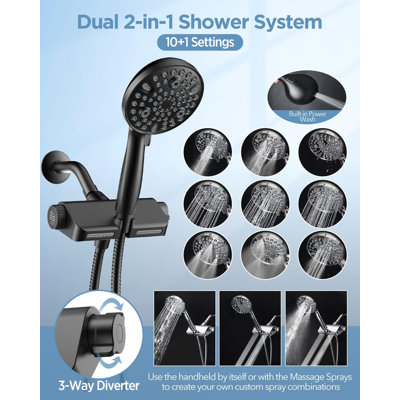Rain Dual Shower Head 1.75 GPM GPM