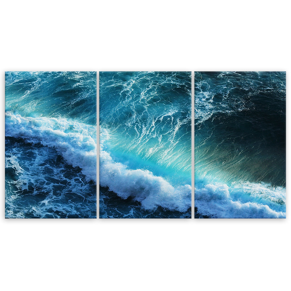 Leinwandbild Waves Sea Ocean Blue