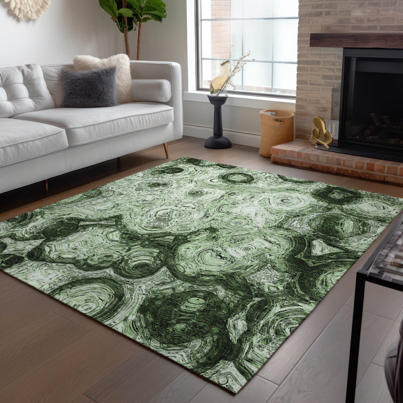 Loreen Washable Abstract Indoor / Outdoor Rug, Rectangle 2'6" x 3'10"