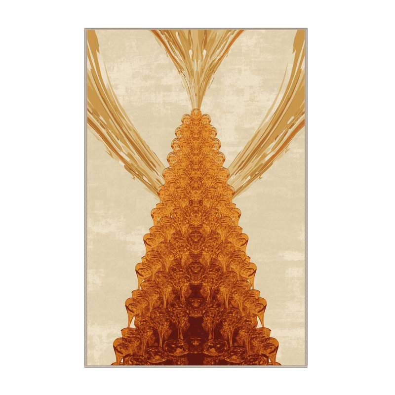 Machine Washable Easton Champagne Tower Posh & Luxe Rug in Beige – Beige Binding, 3x5