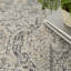 Tapis tissé à la machine rectangulaire de style oriental gris et brun clair-960817643