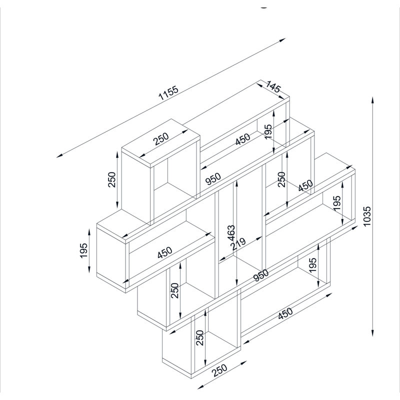 Zeke 9 Piece Accent Shelf