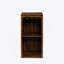 Armoire à vin modulaire de couleur brun noyer avec tablettes de rangement et huche pour salle à manger