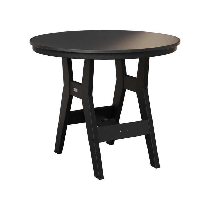 Table de salle à manger ronde de 38 po Berlin Gardens Harbor, Noir, H 30,37 po x l 38 po x P 38 po, Noir martelé