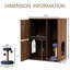 Litière pour chat 31,5 po en noyer avec arbre, portes doubles et tablettes de rangement pour le salon ou la chambre à coucher. Comprend un compartiment encastré pour cacher la boîte, des ouvertures arquées faciles d'accès et une corde de chanvre-1226807305