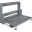 Grand lit gris avec bureau à charnières hydraulique et rangement, peu encombrant pour les petites pièces, structure d'une capacité de 600 lb, option de rangement pour matelas, fonction de levage compatible de 10 pouces, appartements, encastré-129982895-129982898
