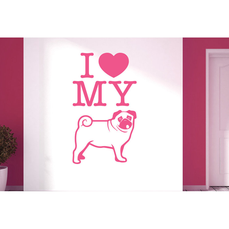 Animals Wall Decal, Pink, Medium