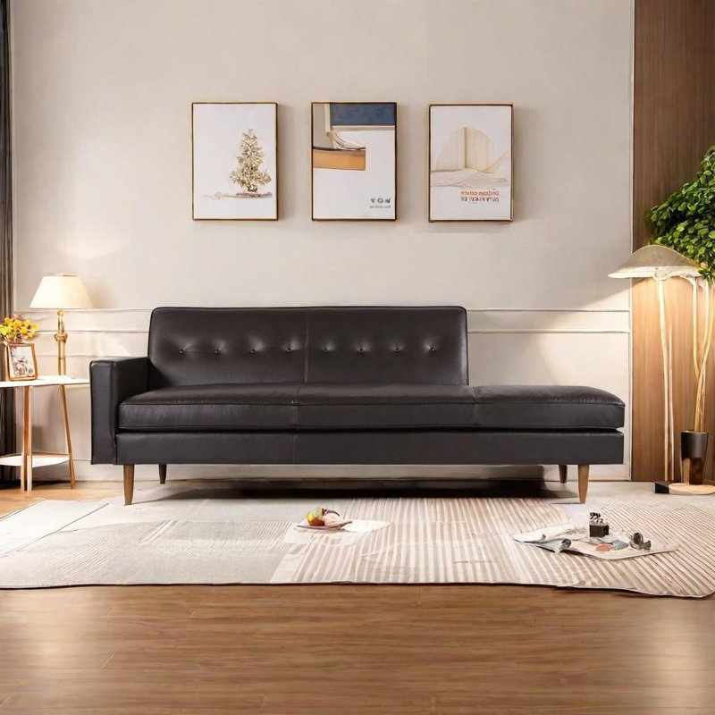 Chaise longue en similicuir Luxury, Orienté à gauche (vu de face)