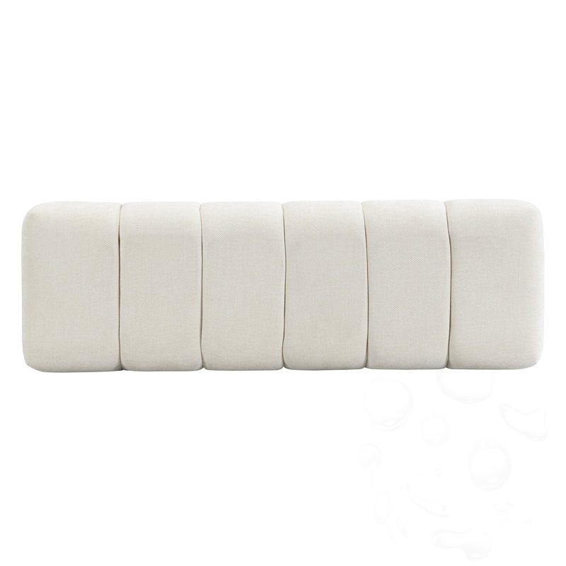 Banc de salle à manger Marlon avec base en bois, Duplicata blanc, H 17 po x l 49 po x P 16,75 po