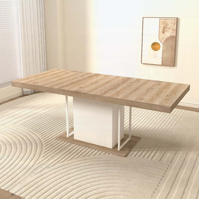 Rectangle Extendable Dining Table for 6-10 People,Perfect for Large Gatherings and Elegant Spaces.