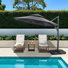10FT Cantilever Patio Umbrella With Cross Base Included 4 Piece Counterweight