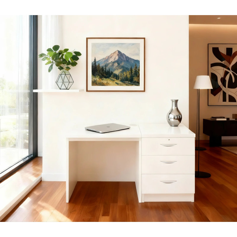 Walshaw Solid Wood Base Computer Desk, White