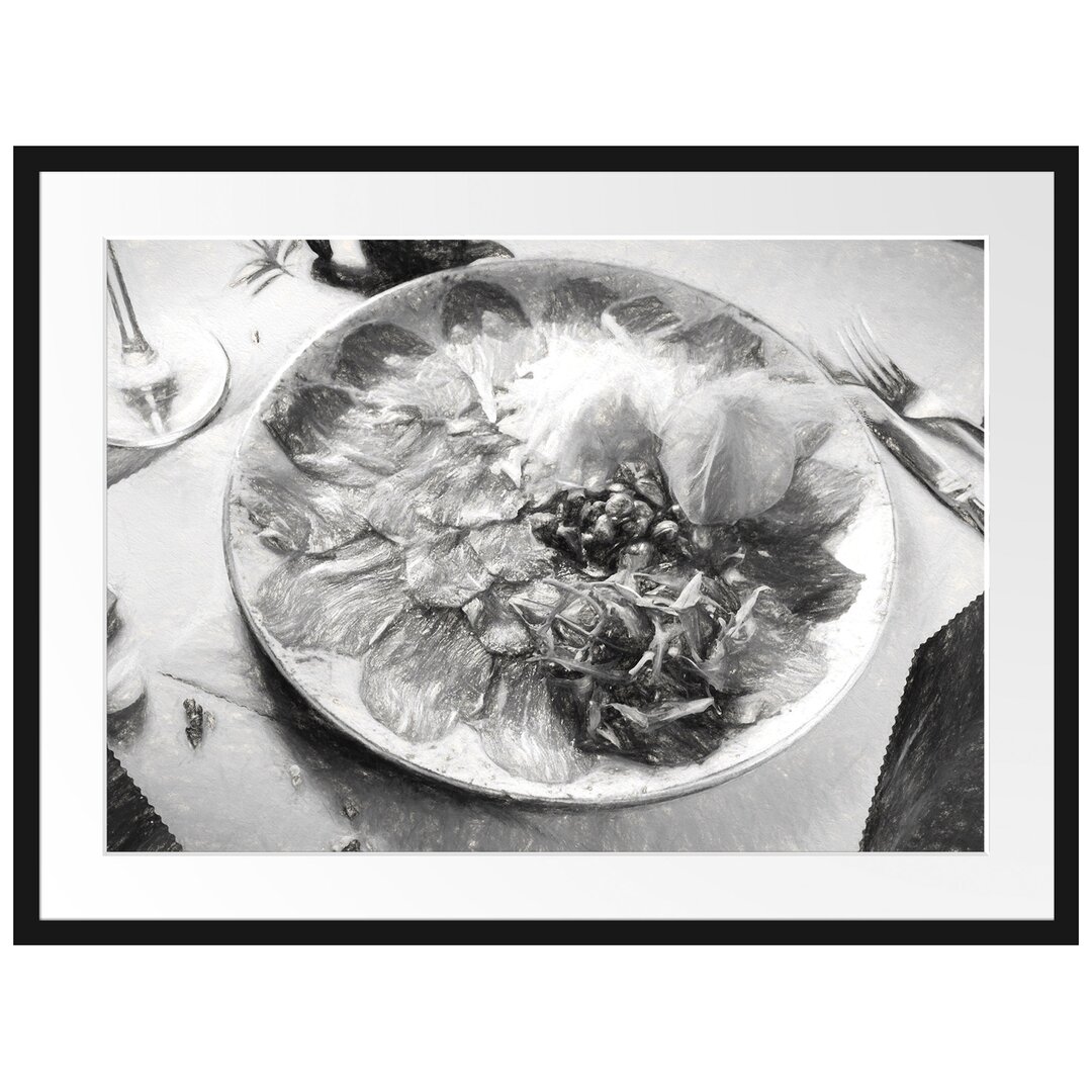 Gerahmtes Papierbild Appetitliches Carpaccio