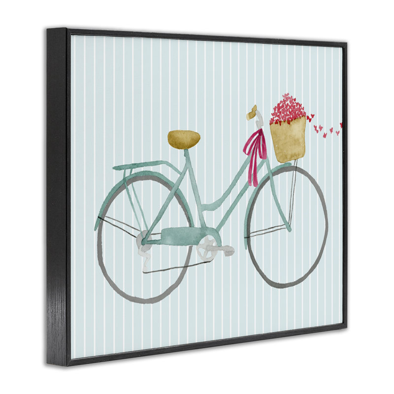 «Cycle Through Love on Stripes», art de la giclée encadrée par Lucille Price, Giclée encadrée noir minuit, H 11 po x l 14 po