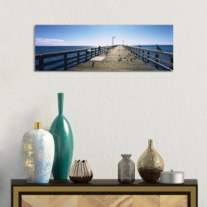Goleta Beach Pier, Goleta, California, USA by Panoramic Images - Wrapped Canvas Panoramic Gallery-Wrapped Canvas Giclée