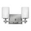 Luminaire pour salle de bain 2 lumières Laurel avec abat-jour cylindrique opale gravé-460964616