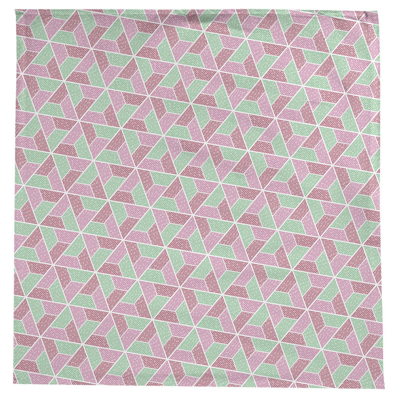 Leffel Trapezoids Tablecloth, Green/Pink/Red