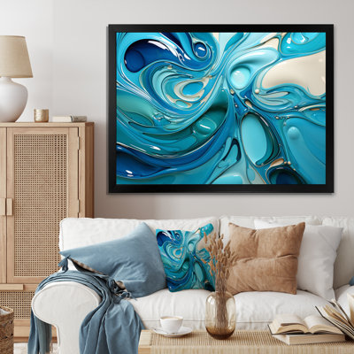 Blue Fluid Grind II - Abstract Marble Wall Art