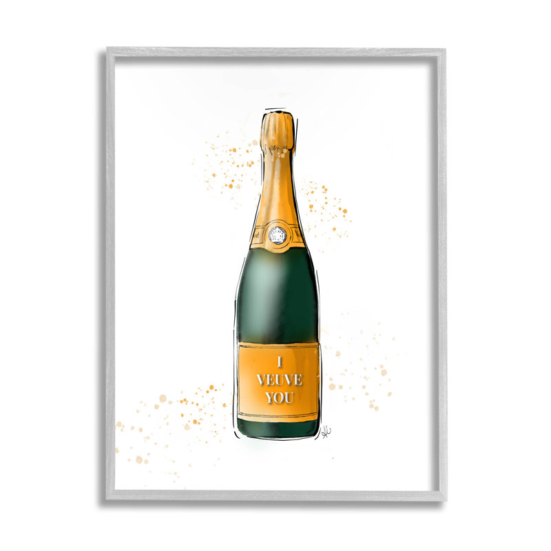 «I Veuve You», estampe numérique par Alison Petrie, H 14 po x l 11 po x P 1,5 po, Cadre photo noir