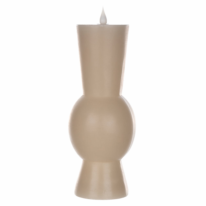 Ensemble de bougies sans flamme 2 pièces sans parfum, gris, H 10,25 po x l 3,75 po x P 3,75 po