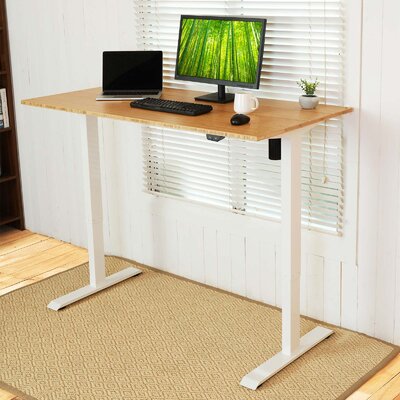 48"" Width Bamboo Top Height Adjustable Standing Desk -  FlexiSpot, FC1W+4824BB-RA