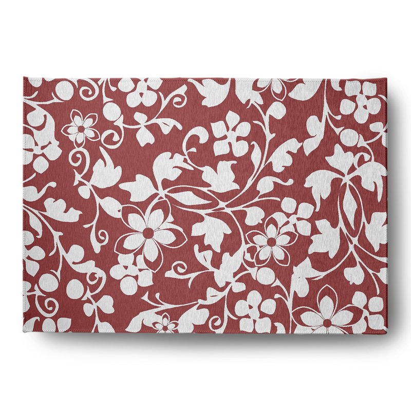 Chenille Floral Indoor Rug, Rectangle 5' x 7'