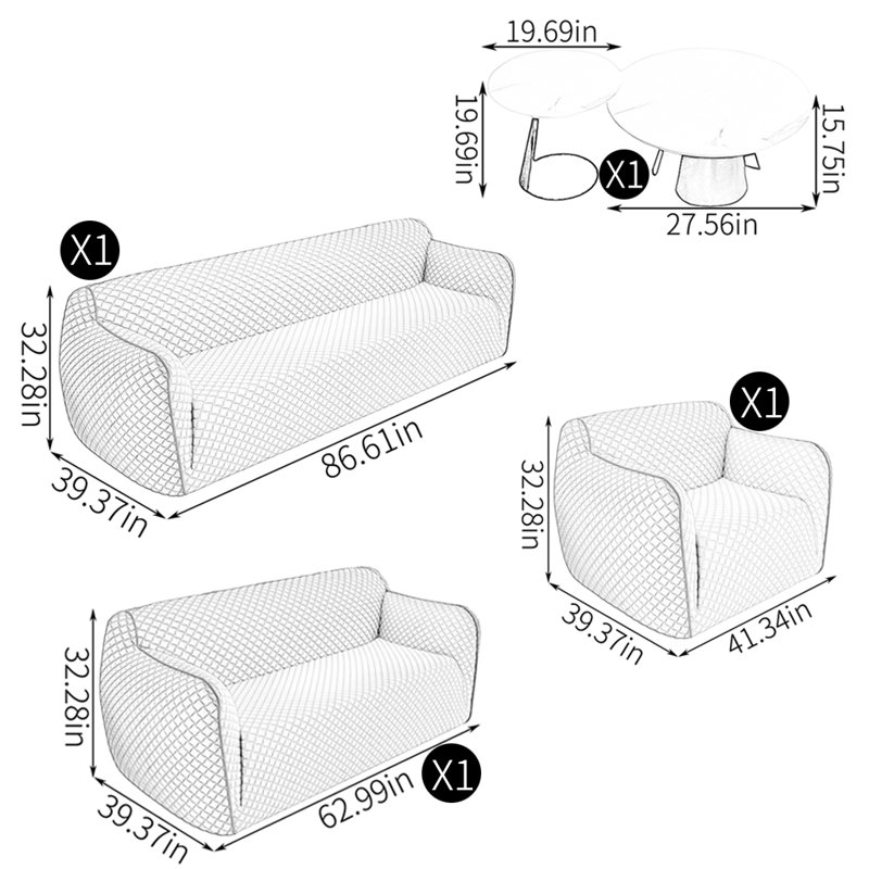 Creative light luxury sofa tea table combination