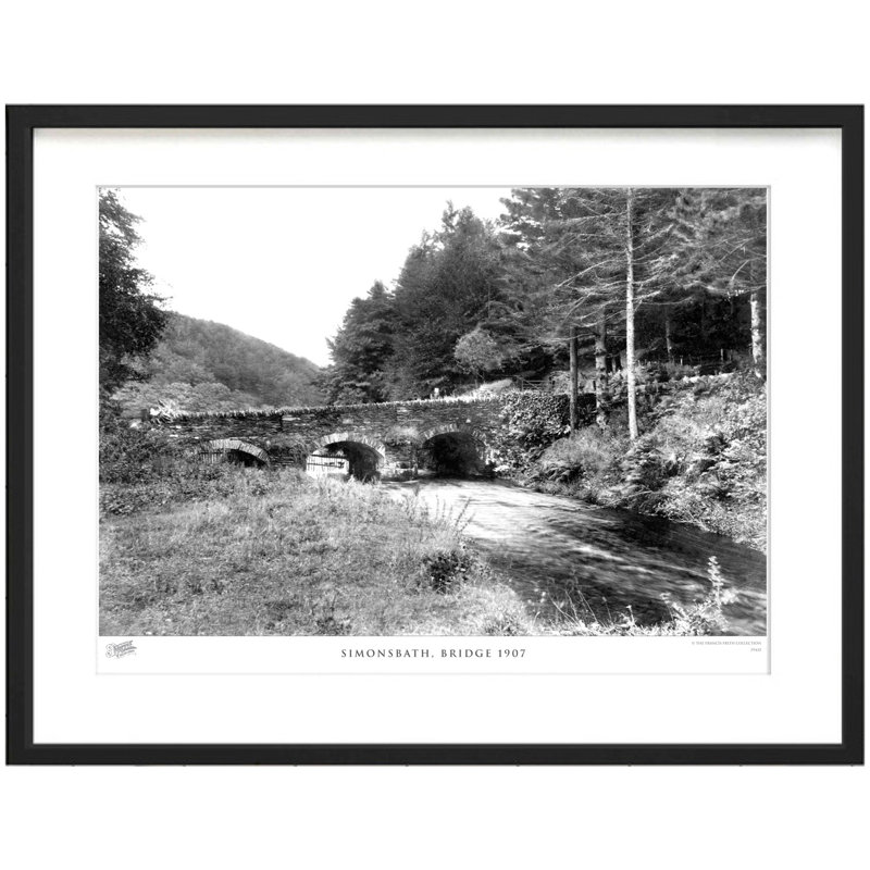 Simonsbath, Bridge 1907 - Single Picture Frame Print, 40cm H x 50cm W x 2.3cm D