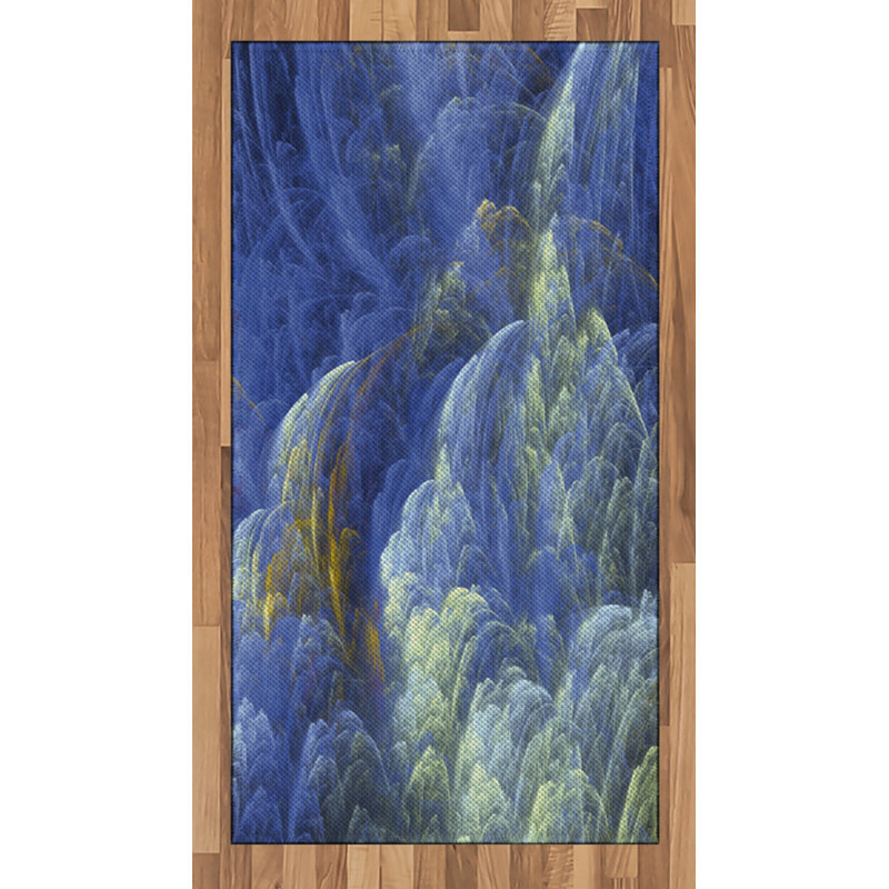 Fractal High Density Long Fiber Poly Threads Decorative Area Rug Carpet, Rectangle 2'7" x 5'