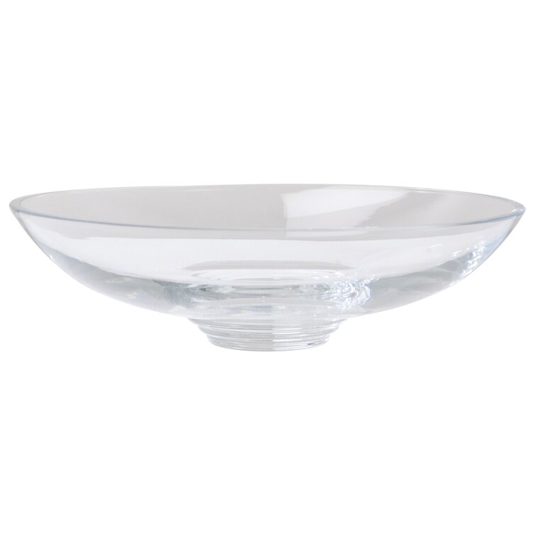 Glass Contemporary Decorative Bowl in Clear