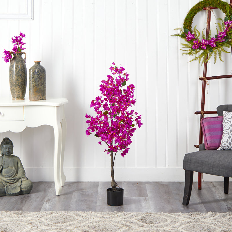 48" Tall Purple Bougainvillea Faux Potted Plant