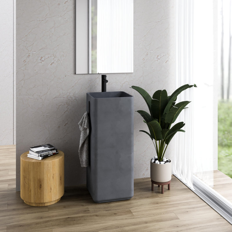 Fladd 14.5'' L Bathroom Sink, Rain Gray