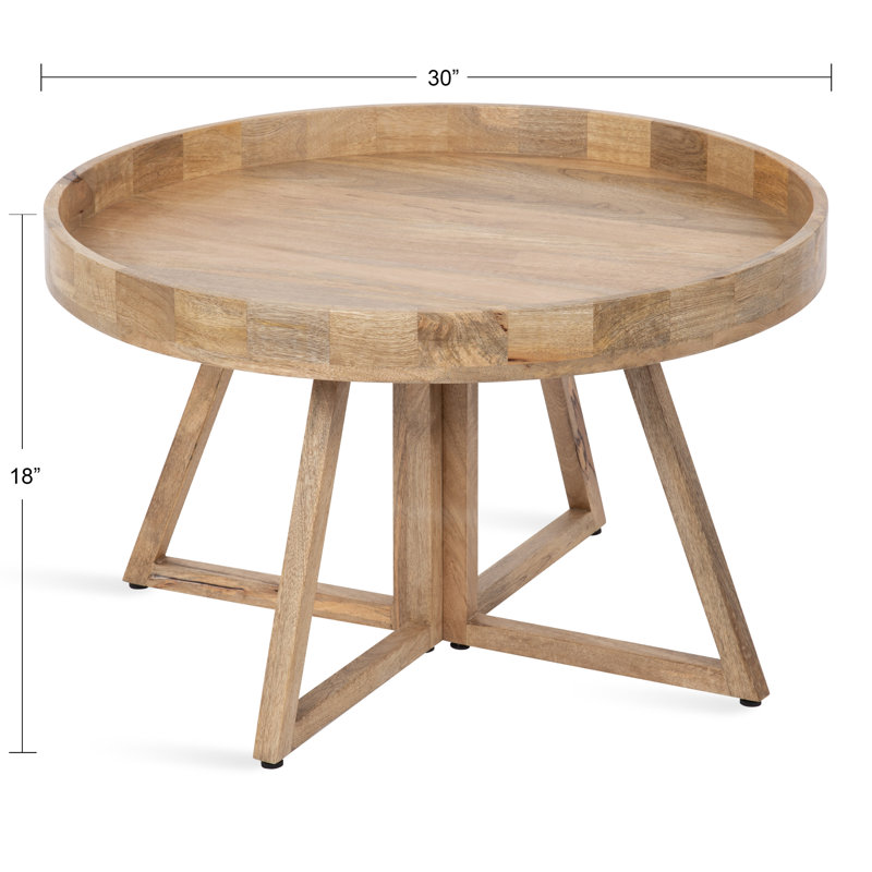 Dawndee Solid Wood Coffee Table, Natural