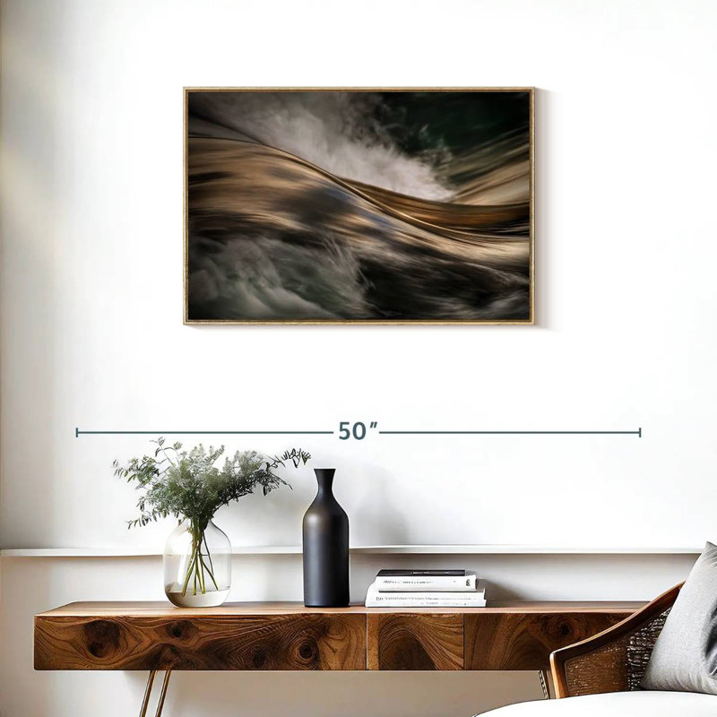Bronze, Cadre flottant en bois naturel, 31 po x 21 po