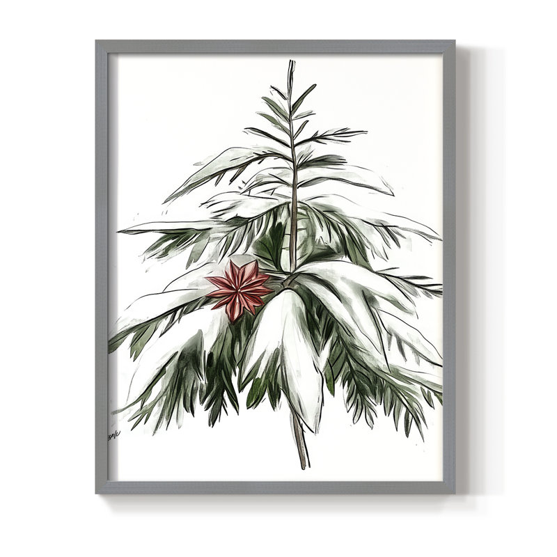 «Christmas Holiday Art DCCDXLVII», reproduction d'art encadrée - bois massif, Gris, H 21 po x l 17 po