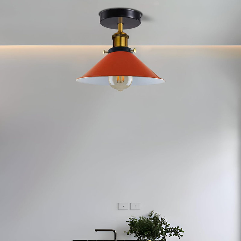 Denzel Semi Flush Mount, Orange