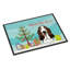 Tapis de porte pour l’extérieur anti-dérapants pour l’arbre de noël et le basset hound-16654842