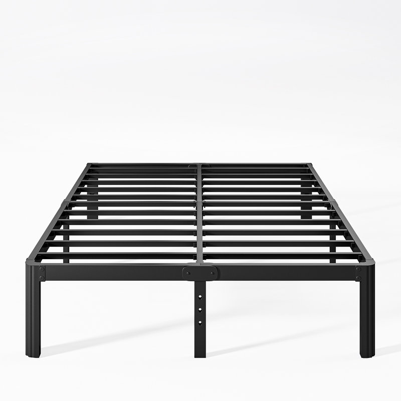 Tykesha 12" Heavy Duty Bed Frame No Box Spring Needed, Metal Platform Bed Frame with Round Corners, Queen