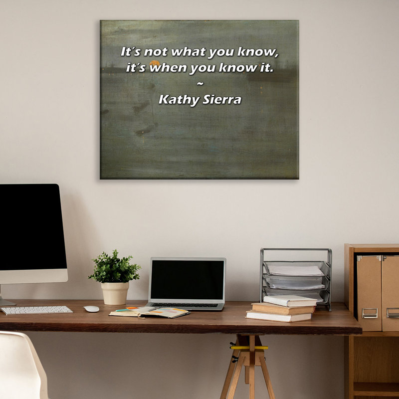 Citation artistique «Ce n'est pas ce que vous savez, c'est quand vous le savez.» Toile tendue par Kathy Sierra