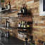Solid Wood Wall Mounted Wine Bottle Rack Brown