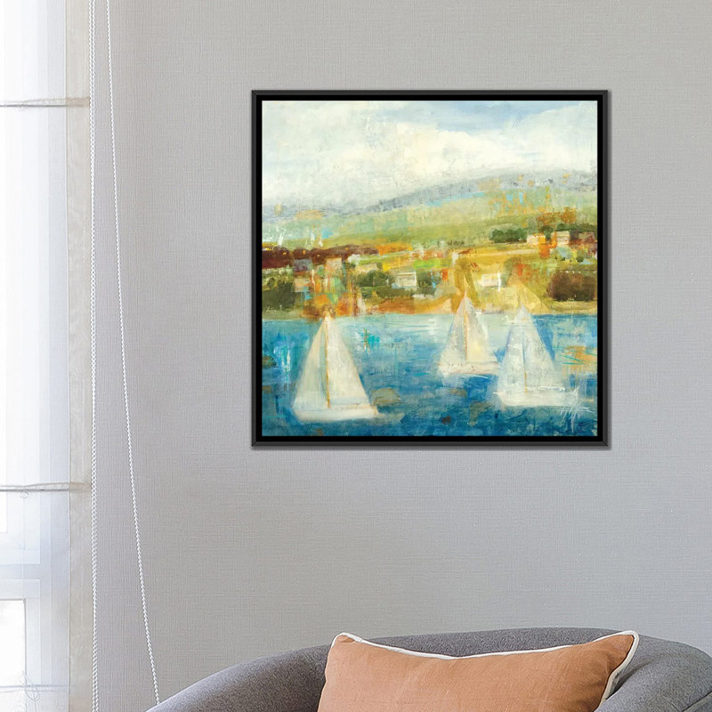 « brisk vents », impression sur toile, H 18 po x l 18 po x P 1,5 po, Toile avec cadre noir, Pas de tapis