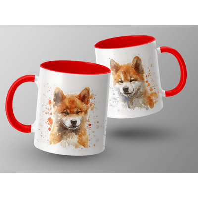 11oz Watercolour Shiba Inu Design Coffee Mug