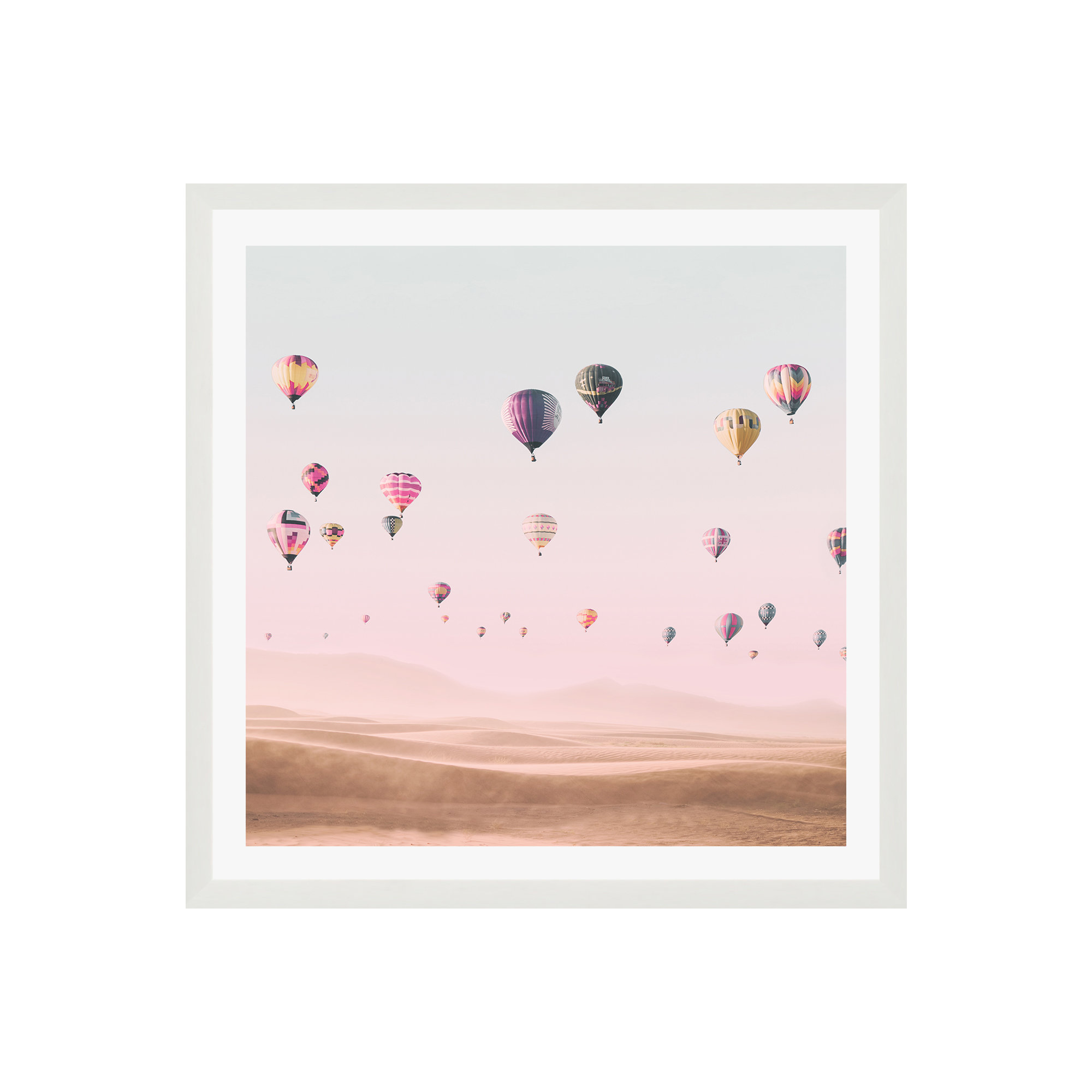 Around The World by Sisi And Seb, 12" H x 12" W x 0.75" D, White Single Picture Framed, Yes
