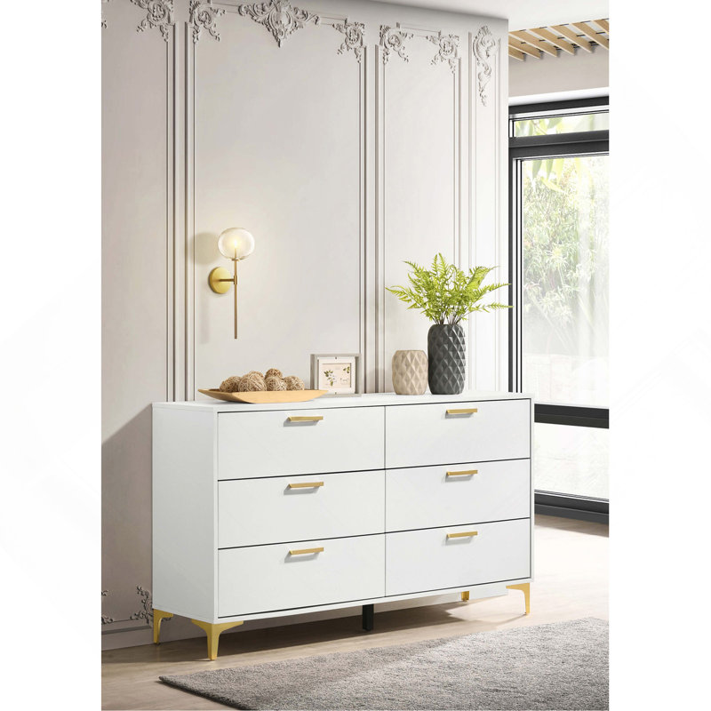 Commode rectangulaire à 6 tiroirs Karena